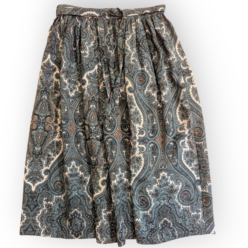 Vintage Green Paisley Midi Skirt Summit Sportswear Medium - Picture 2 of 12
